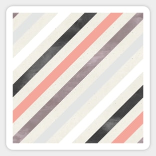 Diagonal Stripes in Black and Pink Sticker